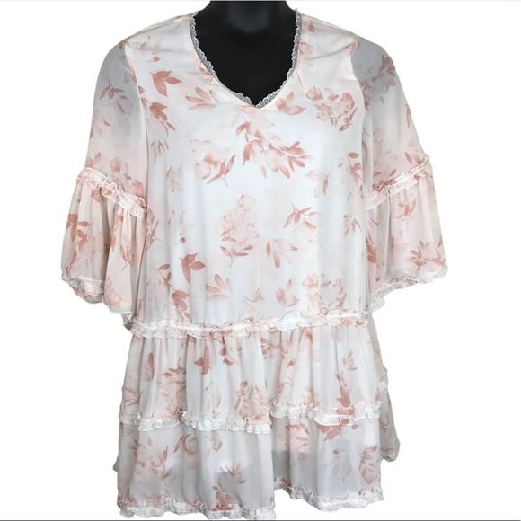 entro Dresses & Skirts - ENTRO  Oversized Pastel Floral Tunic Dress Sz Small